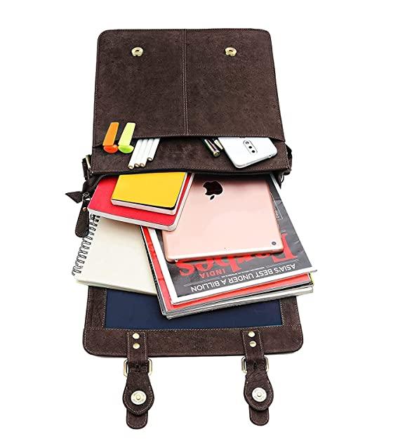 WILDHORN® Original Leather 11.5 inch Messenger Bag for Men I Multipurpose Bag I Office Bag I Travel Bag with Adjustable Strap DIMENTION : L-11.5 inch W-3 inch H-13.5 inch - WILDHORN