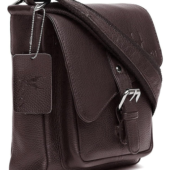 WILDHORN® Original Leather 9 inch Sling Bag for Men I Multipurpose Crossbody Bag I Travel Bag with Adjustable Strap I DIMENSION: L- 8 inch H- 9 inch W- 3 inch - WILDHORN