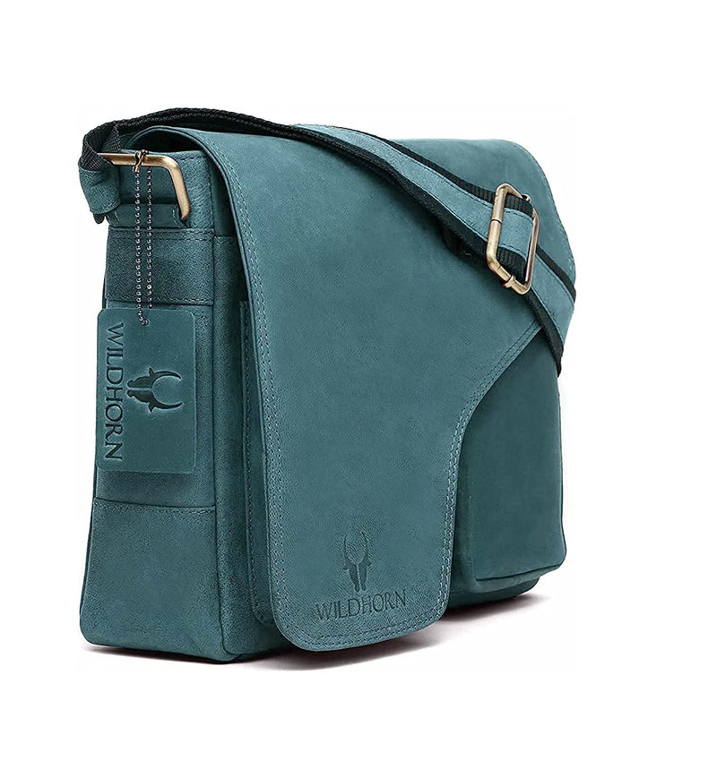WILDHORN Leather Messenger Bag for Men I Handcrafted I Adjustable Strap I DIMENSION:L- 11 inch H-9.5 inch W- 3 inch
