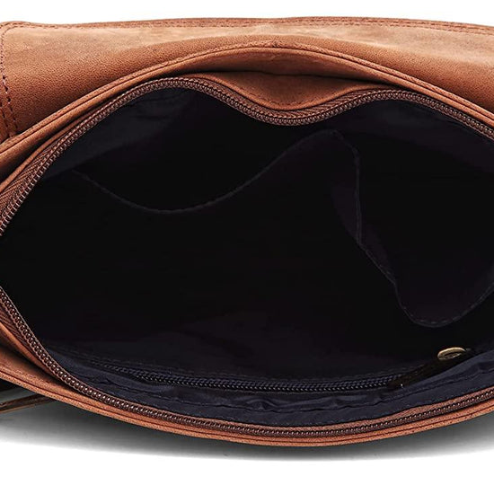 WILDHORN Leather Sling Messenger Bag for Men. DIMENTION : L-8 inch W-3 inch H-9 inch - WILDHORN
