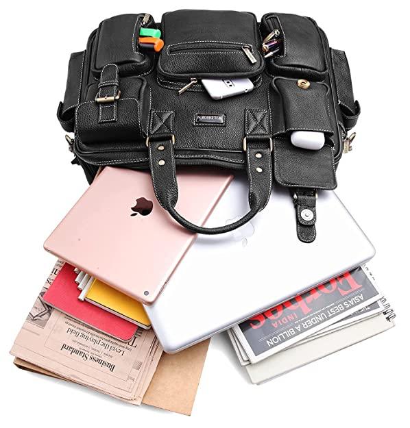 WILDHORN Leather Briefcase for Men I Computer Bag Laptop Bag I Business Travel Messenger Bag For Men l Large 16.5 Inch For Daily Use