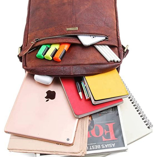 WILDHORN Leather Men's sling Bag I Messenger Bag I Zipper Crossbody Shoulder Satchel Bags for Work Business & Travel Dimension: L- 11 inch H- 12.5 inch W- 2.5 inch - WILDHORN