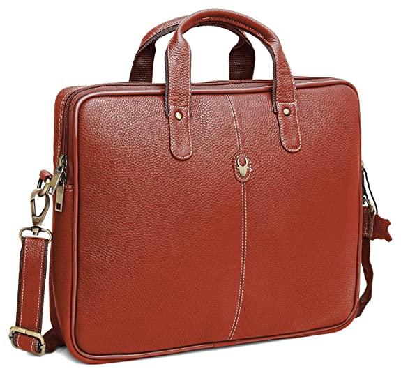 Wildhorn Genuine Leather 13 Inch Sleek Laptop Bag with Padded Compartment | Leather Messenger Bag with Laptop Compartment for Office - WILDHORN