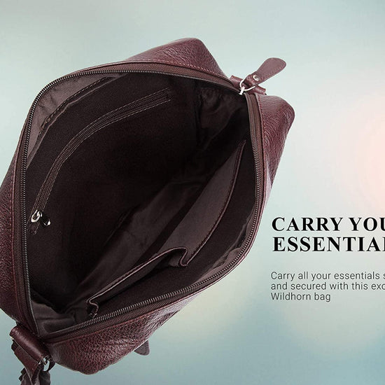 WILDHORN Leather Men's sling Bag I Messenger Bag I Zipper Crossbody Shoulder Satchel Bags for Work Business & Travel Dimension: L- 11 inch H- 12.5 inch W- 2.5 inch - WILDHORN
