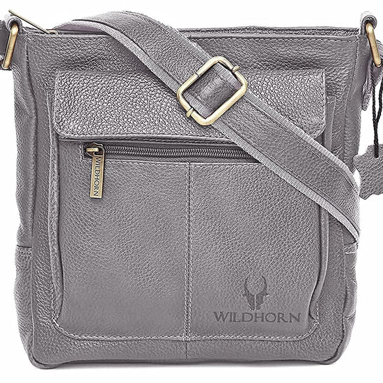 WILDHORN Leather Sling Messenger Bag for Men. DIMENTION : L-8 inch W-3 inch H-9 inch - WILDHORN