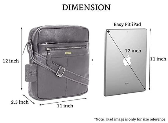 WILDHORN Leather Men's sling Bag I Messenger Bag I Zipper Crossbody Shoulder Satchel Bags for Work Business & Travel Dimension: L- 11 inch H- 12.5 inch W- 2.5 inch - WILDHORN