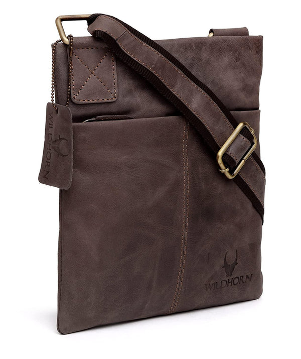 WILDHORN® 100% Genuine Leather Sling Messenger Bag for Men