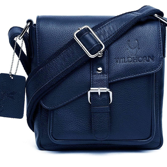 WILDHORN® Original Leather 9 inch Sling Bag for Men I Multipurpose Crossbody Bag I Travel Bag with Adjustable Strap I DIMENSION: L- 8 inch H- 9 inch W- 3 inch - WILDHORN