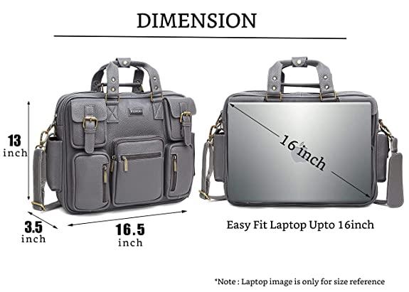 WILDHORN Leather Briefcase for Men I Computer Bag Laptop Bag I Business Travel Messenger Bag For Men l Large 16.5 Inch For Daily Use