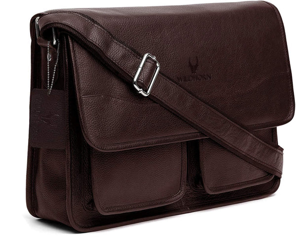 WILDHORN® 100% Genuine Leather Messenger Bag for Men