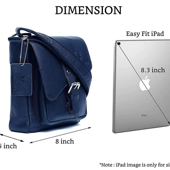 WILDHORN® Original Leather 9 inch Sling Bag for Men I Multipurpose Crossbody Bag I Travel Bag with Adjustable Strap I DIMENSION: L- 8 inch H- 9 inch W- 3 inch - WILDHORN