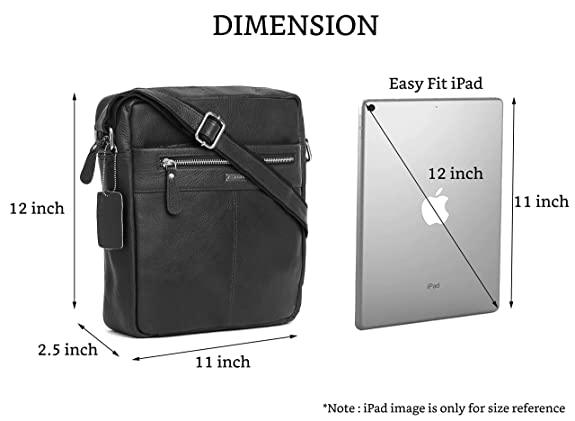 WILDHORN Leather Men's sling Bag I Messenger Bag I Zipper Crossbody Shoulder Satchel Bags for Work Business & Travel Dimension: L- 11 inch H- 12.5 inch W- 2.5 inch - WILDHORN