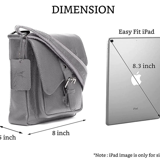 WILDHORN® Original Leather 9 inch Sling Bag for Men I Multipurpose Crossbody Bag I Travel Bag with Adjustable Strap I DIMENSION: L- 8 inch H- 9 inch W- 3 inch - WILDHORN
