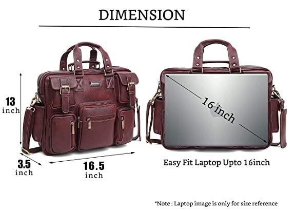 WILDHORN Leather Briefcase for Men I Computer Bag Laptop Bag I Business Travel Messenger Bag For Men l Large 16.5 Inch For Daily Use