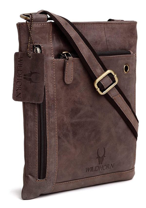 WILDHORN® 100% Genuine Leather Sling Messenger Bag for Men