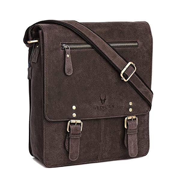 WILDHORN Original Leather 11.5 inch Messenger Bag for Men I Multipurp