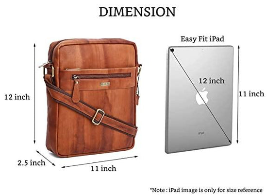 WILDHORN Leather Men's sling Bag I Messenger Bag I Zipper Crossbody Shoulder Satchel Bags for Work Business & Travel Dimension: L- 11 inch H- 12.5 inch W- 2.5 inch - WILDHORN