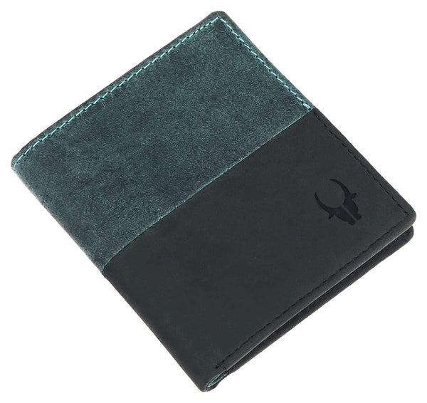 WildHorn Portrait Leather Wallet for Men I 5 Card Slots I 1 ID Window I 1 Currency Compartment I Snap Button Closure