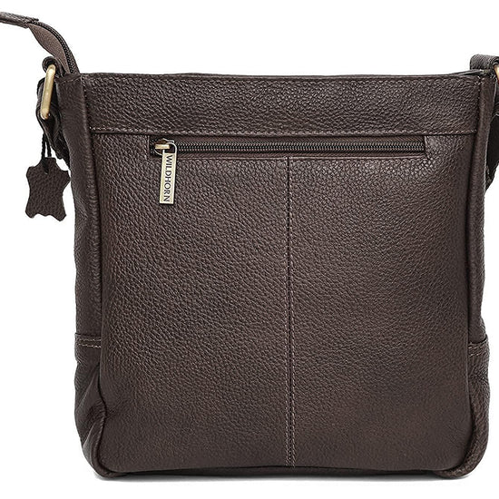 WILDHORN Leather Sling Messenger Bag for Men. DIMENTION : L-8 inch W-3 inch H-9 inch - WILDHORN