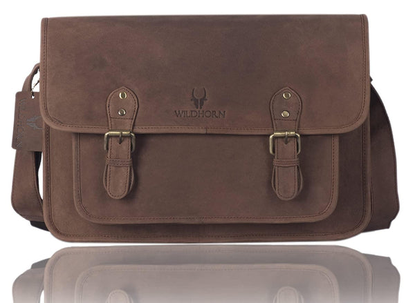 WILDHORN® 100% Genuine Leather Messenger Bag for Men