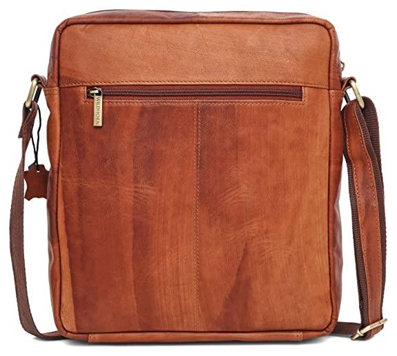 WILDHORN Leather Men's sling Bag I Messenger Bag I Zipper Crossbody Shoulder Satchel Bags for Work Business & Travel Dimension: L- 11 inch H- 12.5 inch W- 2.5 inch - WILDHORN