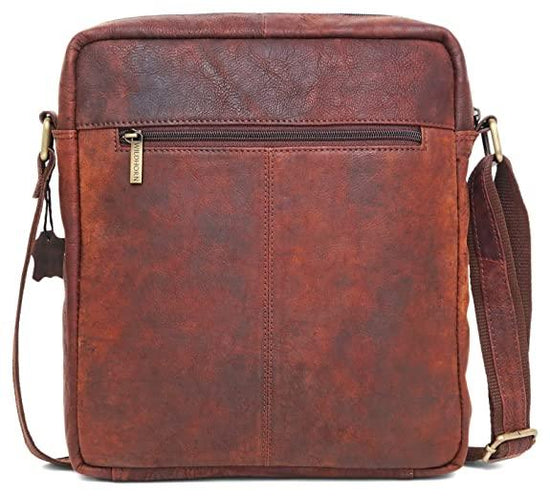 WILDHORN Leather Men's sling Bag I Messenger Bag I Zipper Crossbody Shoulder Satchel Bags for Work Business & Travel Dimension: L- 11 inch H- 12.5 inch W- 2.5 inch - WILDHORN