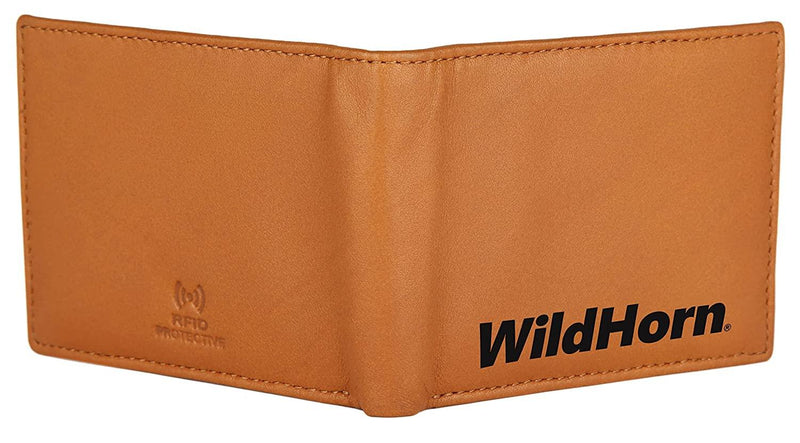 WILDHORN Top Grain Printed Leather Wallet for Men I | Ultra Strong Stitching | Handcrafted | RFID Blocking | 8 Card Slots | 2 Cash Compartments - WILDHORN