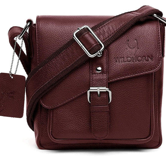 WILDHORN® Original Leather 9 inch Sling Bag for Men I Multipurpose Crossbody Bag I Travel Bag with Adjustable Strap I DIMENSION: L- 8 inch H- 9 inch W- 3 inch - WILDHORN