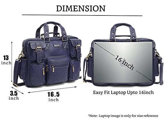 WILDHORN Leather Briefcase for Men I Computer Bag Laptop Bag I Business Travel Messenger Bag For Men l Large 16.5 Inch For Daily Use