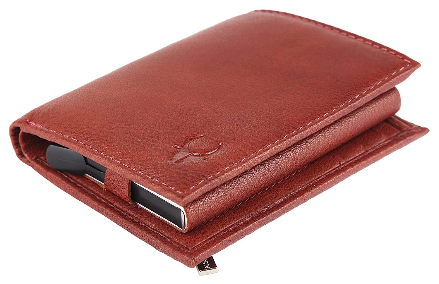 WILDHORN Top Grain Portrait Leather Wallet for Men | C-Clip Detachable Card Case I Credit & Debit Card Holder I RFID Blocking | Extra Capacity | Ultra Strong Stitching | | Gift for Him - WILDHORN