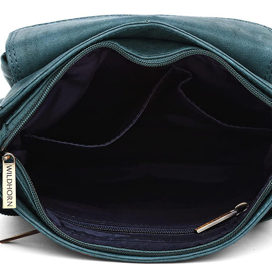 WILDHORN Leather Sling Messenger Bag for Men. DIMENTION : L-8 inch W-3 inch H-9 inch - WILDHORN