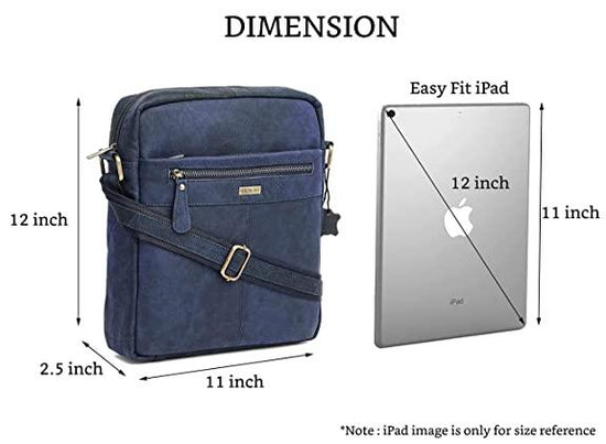 WILDHORN Leather Men's sling Bag I Messenger Bag I Zipper Crossbody Shoulder Satchel Bags for Work Business & Travel Dimension: L- 11 inch H- 12.5 inch W- 2.5 inch - WILDHORN