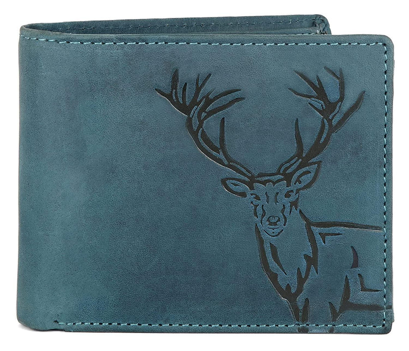 WILDHORN® Antlers Hunter Leather Wallet for Men (TAN)