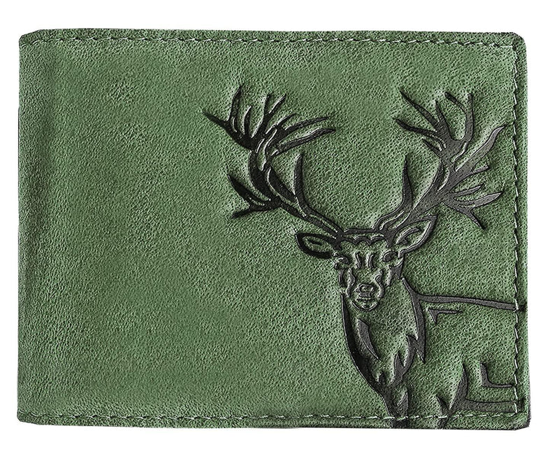 WILDHORN® Antlers Hunter Leather Wallet for Men (TAN)