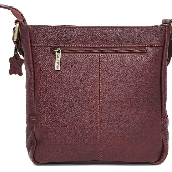WILDHORN Leather Sling Messenger Bag for Men. DIMENTION : L-8 inch W-3 inch H-9 inch - WILDHORN