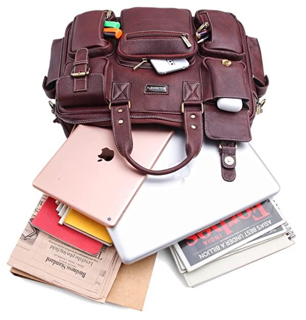 WILDHORN Leather Briefcase for Men I Computer Bag Laptop Bag I Business Travel Messenger Bag For Men l Large 16.5 Inch For Daily Use