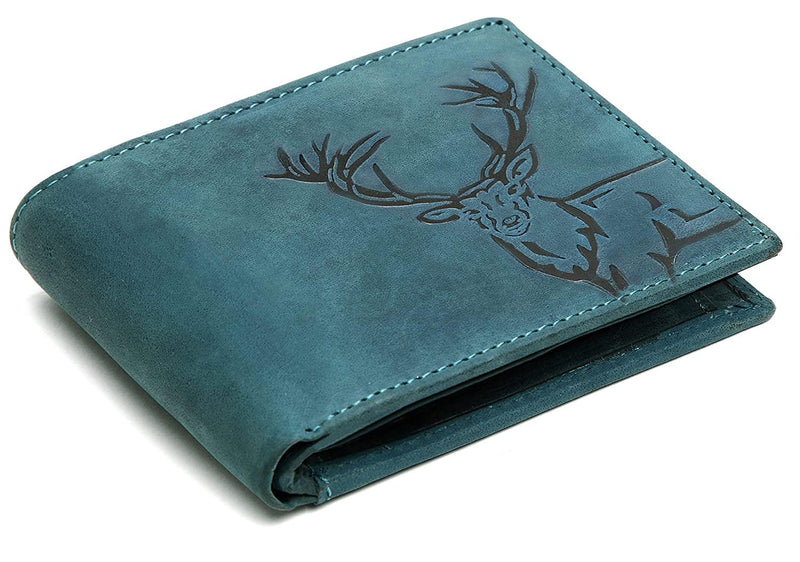 WILDHORN® Antlers Hunter Leather Wallet for Men (TAN)