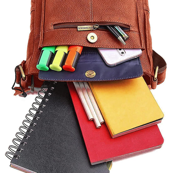 WILDHORN Leather Sling Messenger Bag for Men. DIMENTION : L-8 inch W-3 inch H-9 inch - WILDHORN