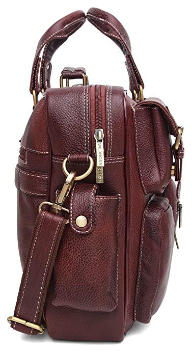 WILDHORN Leather Briefcase for Men I Computer Bag Laptop Bag I Business Travel Messenger Bag For Men l Large 16.5 Inch For Daily Use