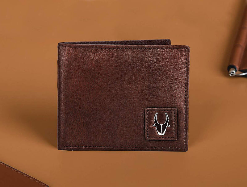 WildHorn® RFID Protected Genuine High Quality Brown Leather Wallet & Belt Combo for Men - WILDHORN