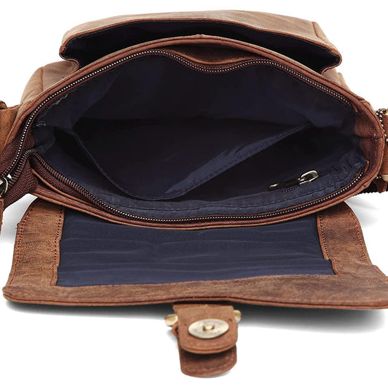 WILDHORN® Original Leather 9 inch Sling Bag for Men I Multipurpose Crossbody Bag I Travel Bag with Adjustable Strap I DIMENSION: L- 8 inch H- 9 inch W- 3 inch - WILDHORN