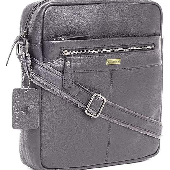 WILDHORN Leather Men's sling Bag I Messenger Bag I Zipper Crossbody Shoulder Satchel Bags for Work Business & Travel Dimension: L- 11 inch H- 12.5 inch W- 2.5 inch - WILDHORN