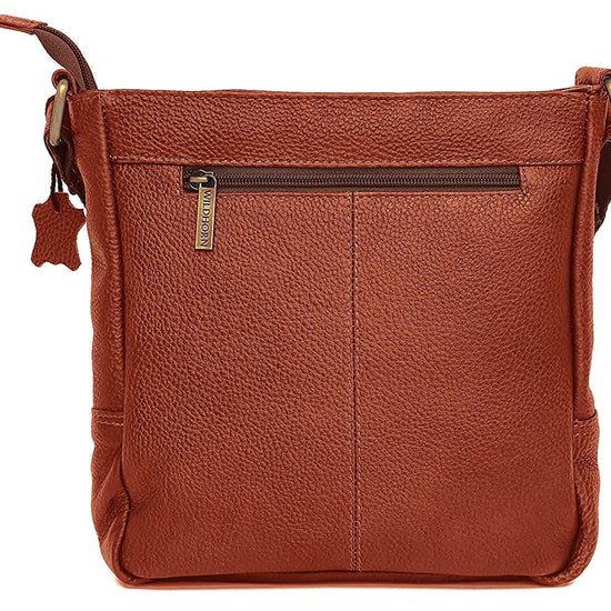WILDHORN Leather Sling Messenger Bag for Men. DIMENTION : L-8 inch W-3 inch H-9 inch - WILDHORN