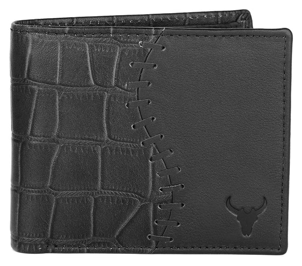 Napa Hide RFID Protected Genuine High Quality Leather Wallet & Pen Combo for Men ( BLACK) - WILDHORN