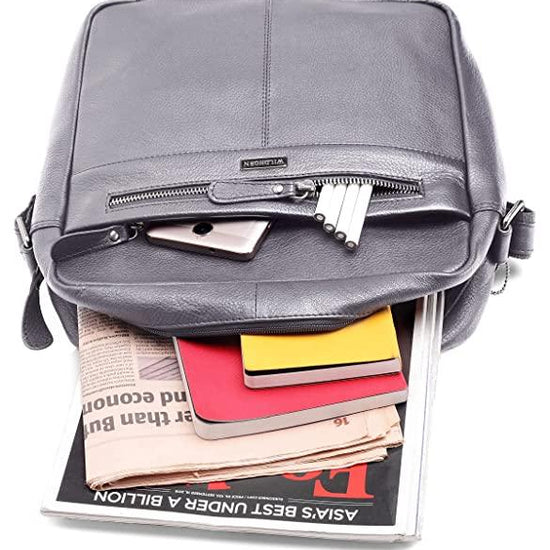WILDHORN Leather Men's sling Bag I Messenger Bag I Zipper Crossbody Shoulder Satchel Bags for Work Business & Travel Dimension: L- 11 inch H- 12.5 inch W- 2.5 inch - WILDHORN