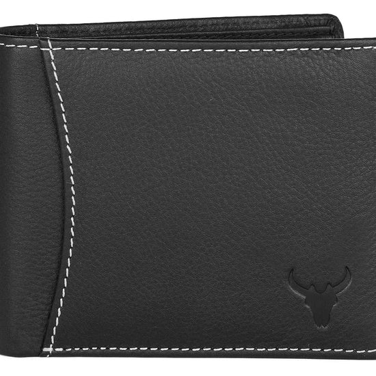 Napa Hide RFID Protected Genuine High Quality Leather Wallet & Pen Combo for Men (BLACK) - WILDHORN