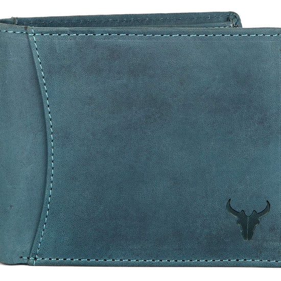 Napa Hide RFID Protected Genuine High Quality Leather Wallet & Pen Combo for Men (BLUE HUNTER) - WILDHORN