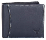 Napa Hide RFID Protected Genuine High Quality Leather Wallet & Pen Combo for Men (NAVY BLUE) - WILDHORN