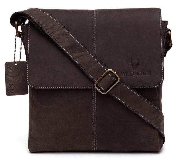 WILDHORN® 100% Genuine Leather Sling Messenger Bag for Men