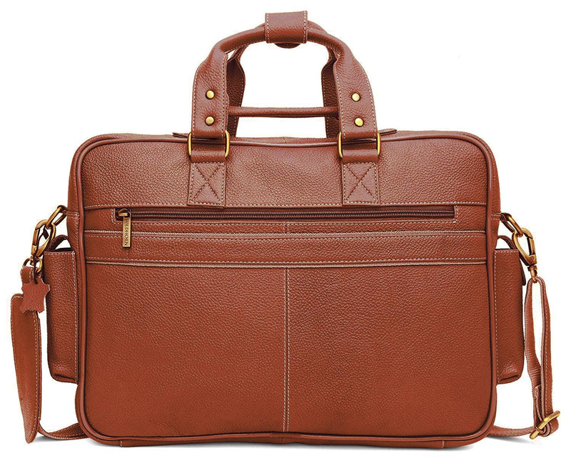 Stuart & Lau | The Cary Briefcase - Slim - Navy and Tan